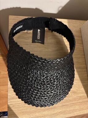NWT Black Woven Sun Visor by Hemlock - Women's Summer Hat